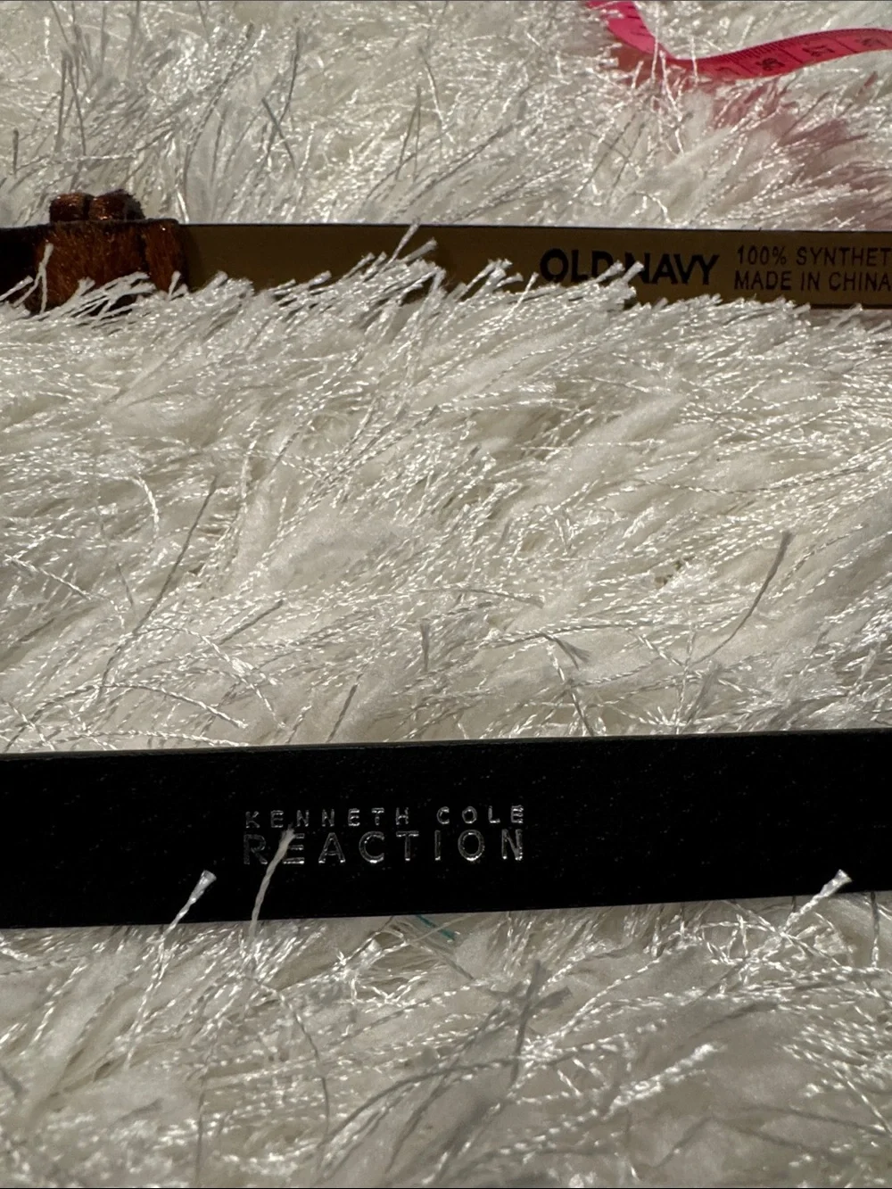 Two Women's Animal Print Slim Belts - Fuzzy Snake & Zebra Patterns
